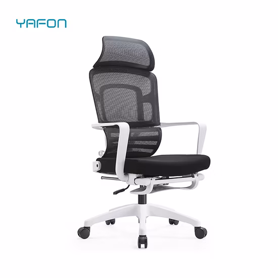 China Mobiliario de oficina Diseño moderno Respaldo alto Gerente giratorio Jefe Ergonómico Cuero negro Elevador giratorio Computadora Ejecutiva Silla de oficina para juegos ajustable