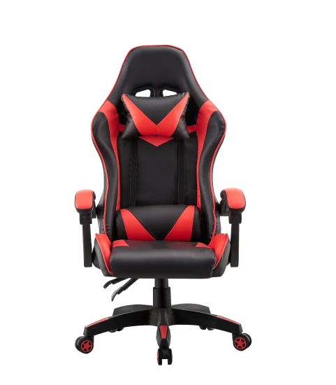 Silla reclinable ergonómica para juegos de carreras con reposapiés de cuero PU para jugadores