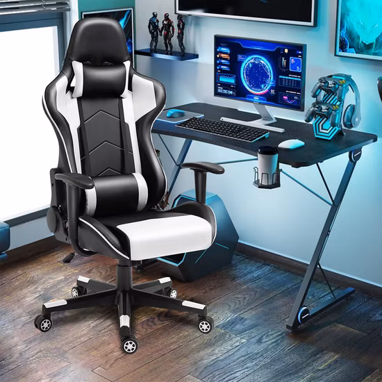 Respaldo alto Tamaño grande Venta al por mayor Silla Gamer Masaje Silla para juegos con giro de 360 ​​​​grados Reclinable de 180 grados