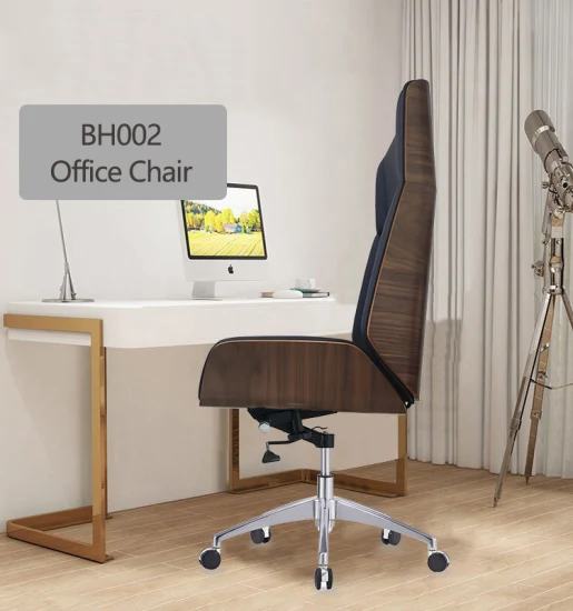 Silla de oficina ergonómica giratoria de cuero PU de calidad ejecutiva Director de lujo Boss Arm