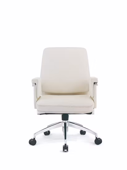 Silla de oficina ergonómica moderna giratoria de metal para juegos de computadora ejecutiva de cuero para personal